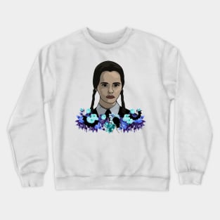 Wednesday Addams Inspired Flower Girl Crewneck Sweatshirt